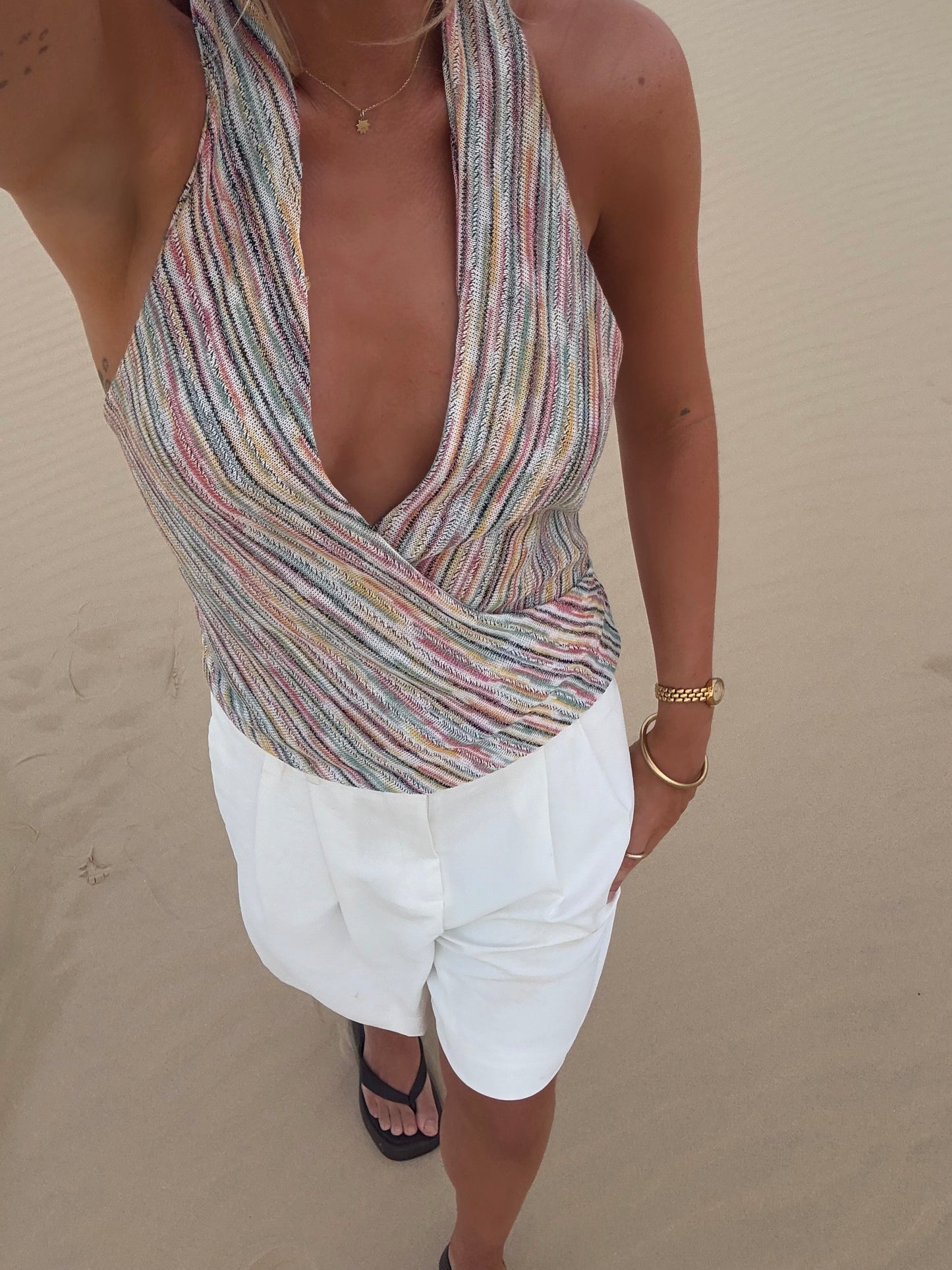 AURELIA WRAP TOP - STRIPE