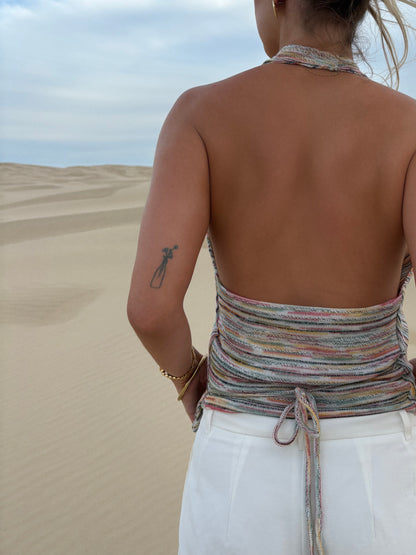 AURELIA WRAP TOP - STRIPE