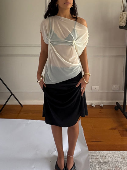ISLA RAW EDGE TOP - LEMON