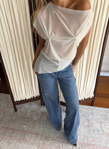 ISLA RAW EDGE TOP - LEMON